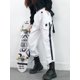 thumbnail image 1 of Pantalones Cargo para mujer 2021, pantalones bombachos, pantalones para correr con bolsillos Punk a la moda con cadena, ropa de calle elástica de cintura alta Harajuku Tan Jianjun unisex, 1 of 2