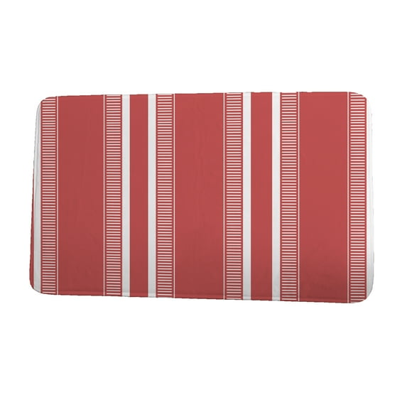Upscale Getaway Dashing Stripe Orange (Coral) Stripe Print Bath Mat
