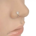 thumbnail image 2 of fastboy Rhinestone Flower Fake Hoop Nose Ring Punk Fake Lip Clip Girl Nostril Hoop Ear Hoop Ring Body Jewelry, 2 of 9