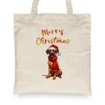 thumbnail image 2 of Merry Christmas Rhodesian Ridgeback Enjoys Woofmas Winter Xmas Holiday Canvas Tote Bag Ridgebacks Dog Lover Gifts Reusable Shopping Grocery Bag - 02022, 2 of 5