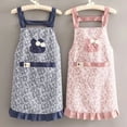 thumbnail image 7 of Reheyre Baking Apron with Pocket Sleeveless Breathable Floral Printed Non-pilling Anti-fouling Cooking Apron for Home, 7 of 7