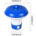 thumbnail image 3 of Dispensador flotante de cloro para piscina de 5 pulgadas, de PVC azul y blanco, con capacidad para pastillas de 6x1 pulgadas, ajustable para piscinas y spas, 3 of 8