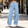 thumbnail image 2 of Lcvrioyc Wide Leg Pants for Women High Waisted Loose Pants Business Work Trousers with Pockets Fall Outfits(Blue,XX-Large), 2 of 7