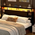 thumbnail image 5 of Homieasy King Headboard with Storage, Headboards with Power Outlets and Smart LED Light, Sturdy Head Board for King Size Bed, Black, 5 of 8