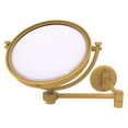 thumbnail image 2 of 8-in Wall Mounted Extending Make-Up Mirror 4X Magnification with Groovy Accent in Brushed Bronze, 2 of 11