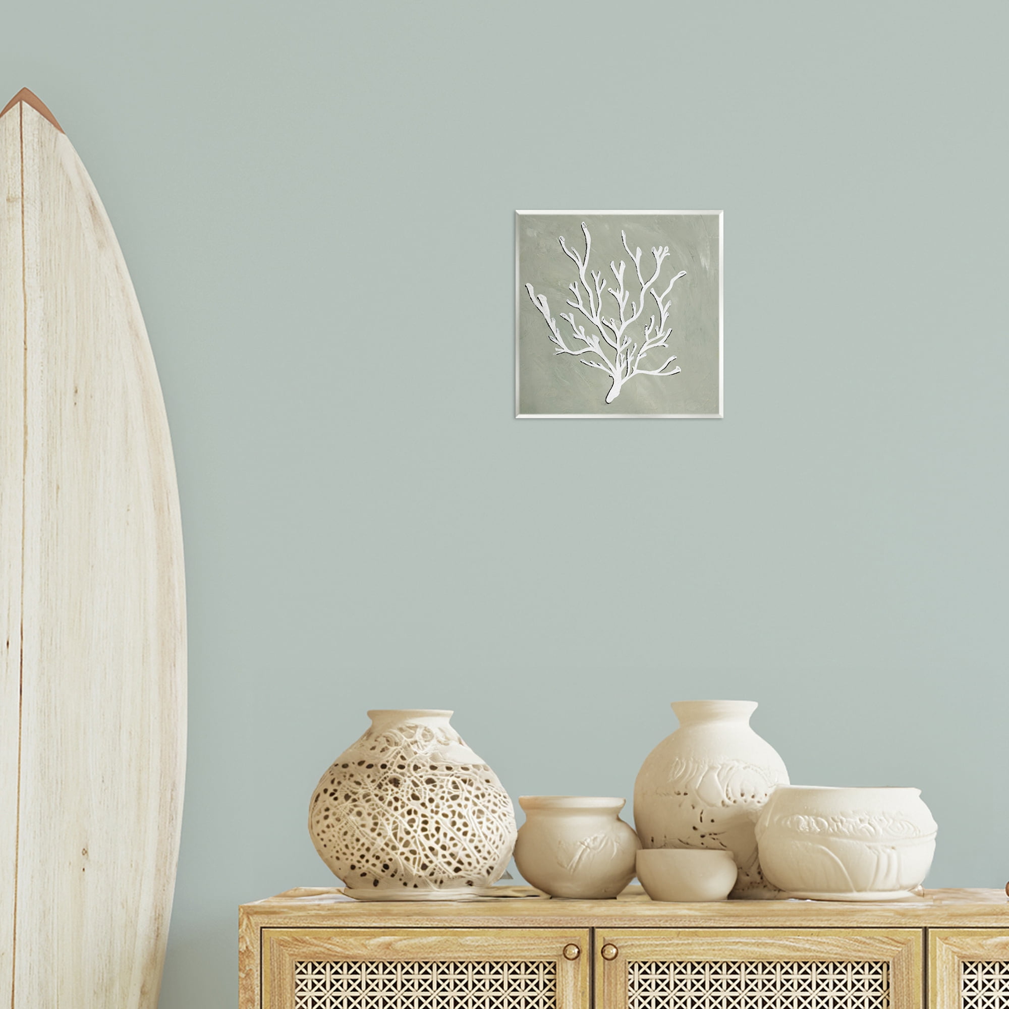 Stupell Industries White Coral Sprig Coastal Painting Unframed Art Print Wall Art, 12 x 12