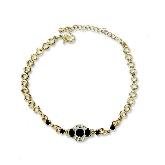 Kaash Customs 14k Gold Plated Anklet Bracelet with Adjustable Size For Women's Crown Anklet Gif For Her Fashion Jewelry Holiday Gifts