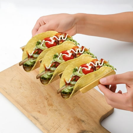 

Taco Holder 1 Pack - Stainless Steel Taco Stand Rack Tray Style Oven Safe for Baking Dishwasher and Grill Safe