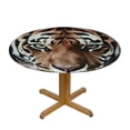 thumbnail image 3 of WYYP Tiger Roses Pop Surrealism Round Tablecloth 100% Polyester Waterproof Resistant Fabric White, 3 of 8