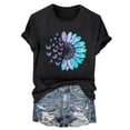 thumbnail image 4 of NAMTYQX Womens Blouses Soft Plus Size Baggy Trending mit Print Short Sleeve Light Round Neck Print Plus Size Tops for Women Black Size XL, 4 of 5