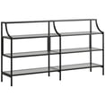 thumbnail image 3 of Home Square 2 Piece Living Room Set With 5 Shelf Metal Frame Bookcase and 3 Shelf Console Table in Black, 3 of 5