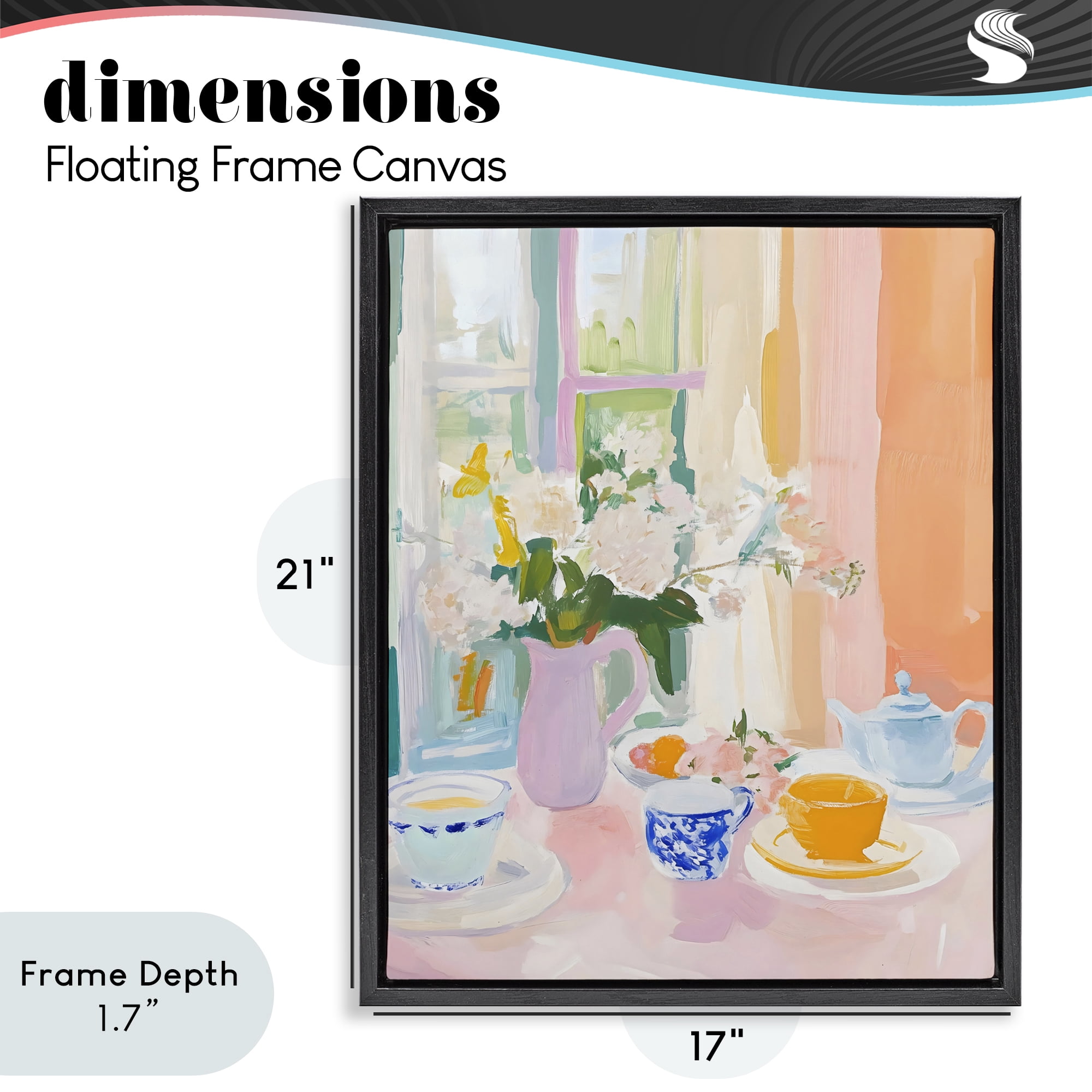Stupell Industries Breakfast Still Life Abstraction Black Framed Floater Canvas Wall Art, design by The Prints Vibe