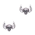 thumbnail image 2 of Qarigey Broches Calavera Esmalte Accesorios Brillo Halloween Broche de gama alta Alas de lujo Pin de solapa Decoración del día de San Valentín plata antigua 2piezas Qarigey CBP193381, 2 of 5