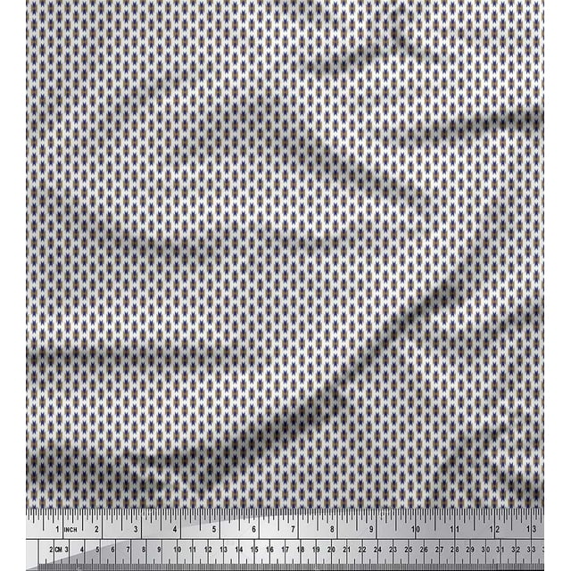 Soimoi Tissu Satin Modal Géométrique Petit Tissu Imprimé 1 Yard 42 Pouces de Large