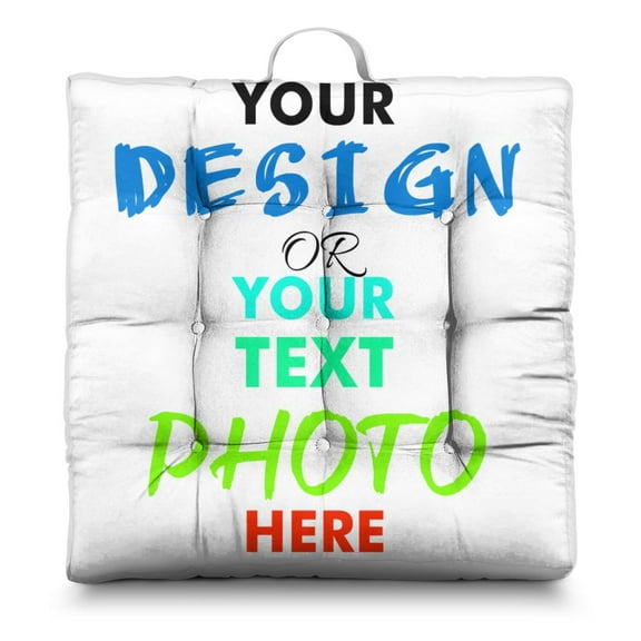 22x22in Square Meditation Cushion - Floral Velvet Floor Pillow for Kids Adults, Pets Sleep Mat Gym Yoga Seat Cushion with Handle, Perfect for Home Bedroom Livingroom, Office, School Sitting