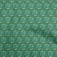 thumbnail image 1 of oneOone Rayon Green Fabric Kalamkari Sewing Material Print Fabric By The Yard 56 Inch Wide, 1 of 5