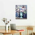thumbnail image 3 of JEUXUS - Canvas Prints Wall Art Blue Peacock Elegant Flower Painting Giclee Print on Canvas Stretched and Framed Vintage Home Office Living Room Bedroom Decor Artwork, 3 of 5