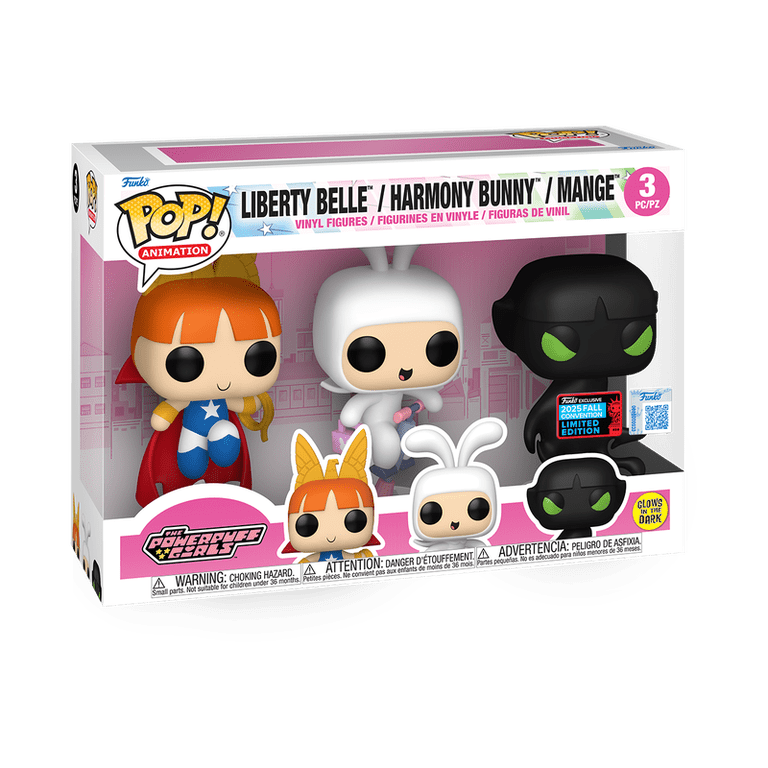 Powerpuff Girls (Glow) 3-Pack Liberty Belle POP! Harmony Bunny and