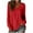 Red, variant on Women's Basic Long Sleeve Cotton T Shirts Solid Color Comfy V Neck Loose Tunic Tee Shirts Tops Khaki S