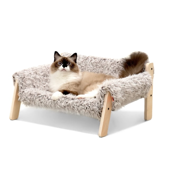 Mewoofun Cat Bed SofaWooden, Sturdy Fluffy Cat Couch Bed Dog Beds for Cats and Small Dogs Pet Furniture Elevated ShopWise Round