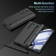 thumbnail image 4 of Dteck Case for Samsung Galaxy Z Fold 6,Shockproof Hinge Protection Case with Tempered Glass Front Screen Protector Pen Slot Invisible Stand Full Body Cover with Stylus,Black, 4 of 7