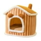 thumbnail image 4 of Cama para gatos, casa para dormir, casas para cachorros, tienda de campaña para gatos, cálida, cómoda, extraíble, antideslizante Marrón, 4 of 8