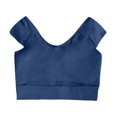 thumbnail image 5 of Sujetador deportivo largo acolchado para mujer - Top de entrenamiento de yoga con aberturas, camiseta sin mangas con tirantes para gimnasio, 5 of 5