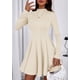 thumbnail image 3 of Vestido PRETTYGARDEN Elegante Línea A Manga Larga Beige XL, 3 of 8
