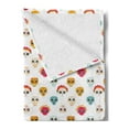 thumbnail image 2 of Dia De Los Muertos Soft Flannel Fleece Throw Blanket, Ornamental Skull Designs Traditional Pattern on Plain Backdrop, Cozy Plush for Indoor and Outdoor Use, 50" x 60", Multicolor, by Ambesonne, 2 of 5