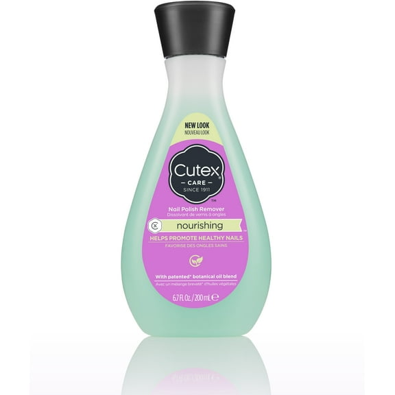 2 Pack - Cutex Nourishing Nail Polish Remover with Vitamin E & Apricot Oil, Formulated for Weak & Brittle Nails, 6.76 fl oz
