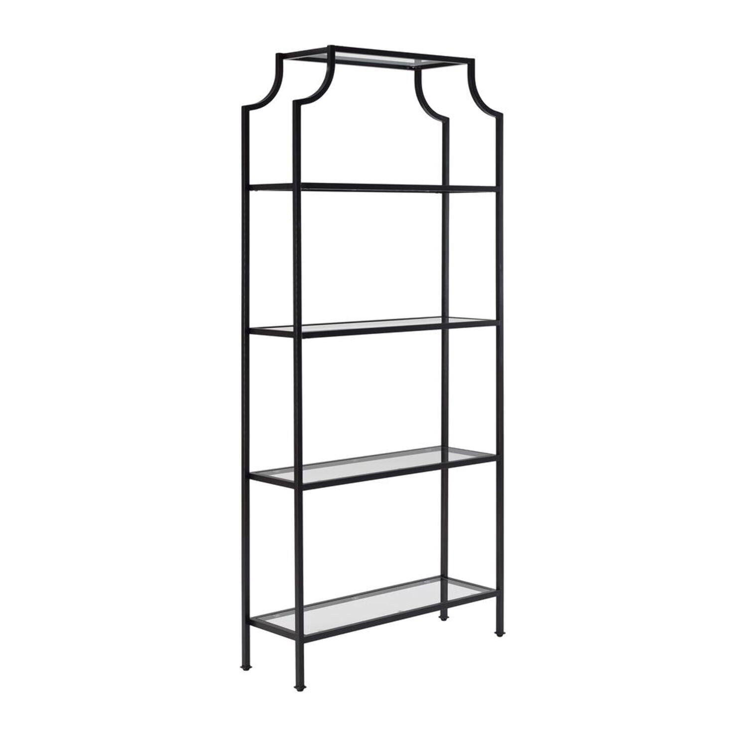 Crosley Furniture Aimee Bookshelf with Glass Shelves, Bookcase Storage