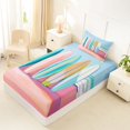 thumbnail image 4 of jejeloiu Soft Pastel Surfboard Twin Sheets For Girls,Beach Wave Print Bedding,Pink Blue,3pcs,1 Fitted Sheet and 1 Pillowcase, 4 of 6