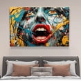 thumbnail image 4 of Artwork Showcases An Exaggerated Female Facial Close-Up Poster Decorative Painting Canvas Wall Art Living Room Posters Bedroom Painting,Frame-style,28×41inch (70×105cm), 4 of 8