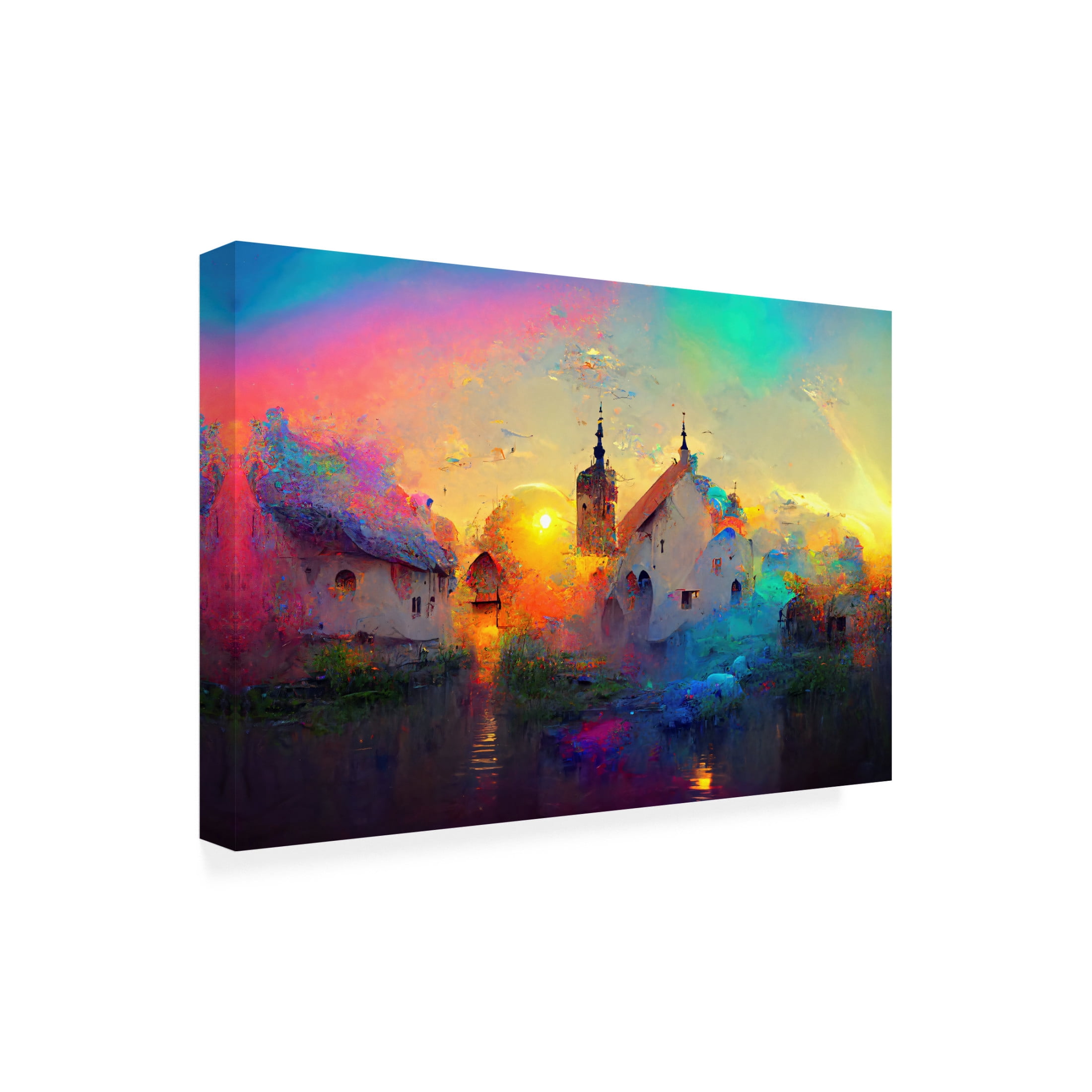Canvas Wall Art - Ray Heere 'Medieval Landscapes 2' Wall Art for Living Room, Bedroom, or Office Décor by Trademark Fine Art - 32 x 22 Inches