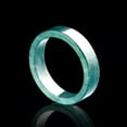 thumbnail image 3 of K-KED Natural A Grade Jade Jadeite Men Women Gift Lucky Glossy Square Circle Ring, 3 of 7