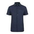 thumbnail image 3 of Mrrootc Men's Cotton Linen Summer Button Turn-down Collar Short Sleeve Shirt Tops, 3 of 4