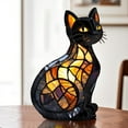 thumbnail image 6 of Cat Lamp,Retro Cats Stained Resin Cat Tabletop Night Light,Stained Cats Lamps,3D Cute Pet Themed Led Table Lamps,Gifts for Cats Lovers, 6 of 8