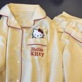 thumbnail image 4 of Cross border spring and autumn new yellow plaid girl Hello Kitty printed pajamas fashion comfortable long sleeve pants wholesale, 4 of 5