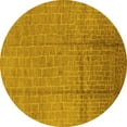 thumbnail image 1 of Ahgly Company Indoor Round Solid Yellow Modern Area Rugs, 6' Round, 1 of 4