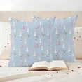thumbnail image 3 of Easter Rabbits Pillow Covers 2 Pack Spring Bunny Carrots Love Gift Boxes Blue Background Pillowcase Waterproof Outdoor Throw Pillow Cover for Patio Garden Square Cushion 18”x18”, 3 of 9