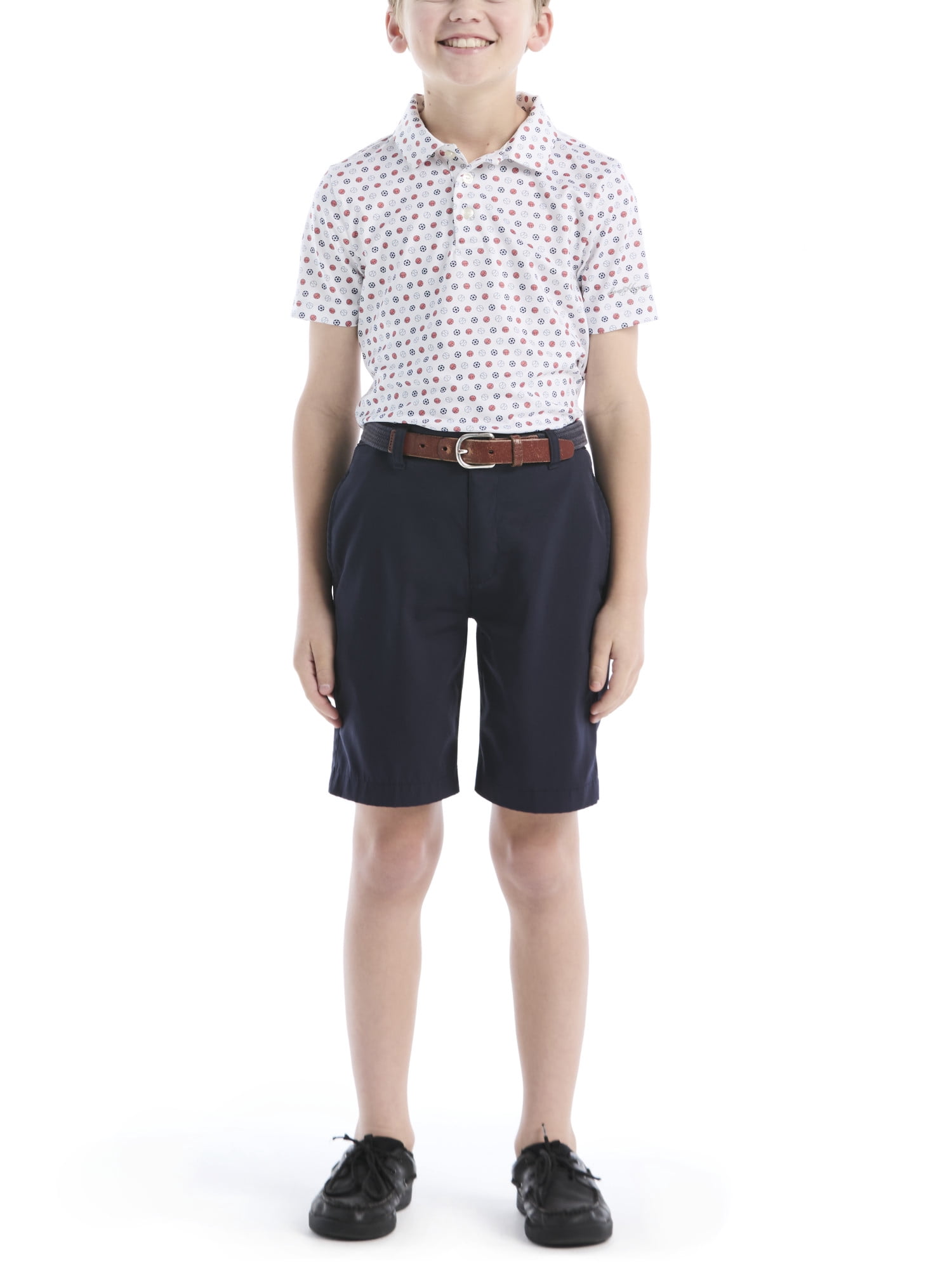 Ben Hogan Performance Little Boys and Big Boys Multi-Sports Printed Short Sleeve Golf Polo Shirt, Sizes 4-18