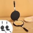 thumbnail image 1 of Máquina para hacer rollos de huevo de aluminio antiadherente | Molde de crepe, gofre, pastel de helado | Bandeja de prensa negra | Calentamiento uniforme y de fácil liberación | Patrón de flores, 1 of 7