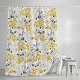 thumbnail image 3 of Shower Curtains for Bathroom, Yellow Blue Spring Floral Waterproof Fabric Shower Curtain, Summer Botanical Farmhouse Decorative Bathroom Curtain for Bathtub, 66"x72", No Hooks Included, 3 of 9