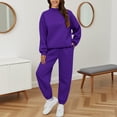 thumbnail image 2 of felwors Two Piece Sets for Women Neck Matching Sets Loungewear Fall Clothes Travel Outfits Fashion 2025 S-3XL Dark Purple, S, 2 of 7