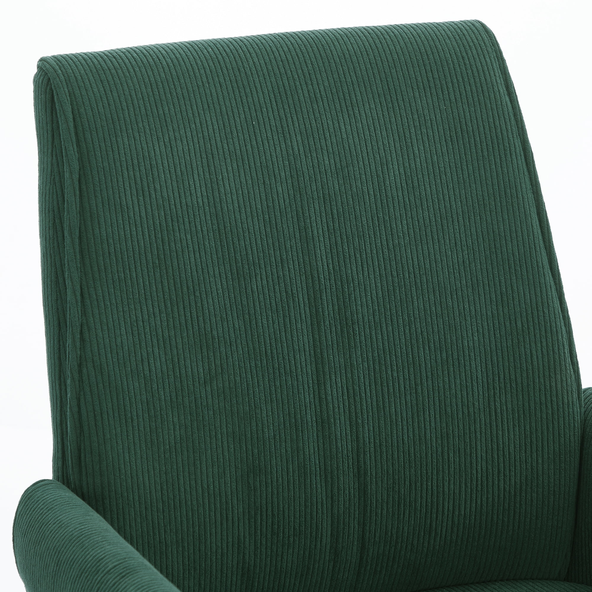 Mid Back Office Chair with Ergonomic Design, Fabric Lumbar Support, Adjustable Golden Base for Desk Work, Green