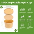 thumbnail image 2 of Vasos desechables de papel para sopa Giwrmu, 240 ml, 50 unidades, Kraft, 2 of 9