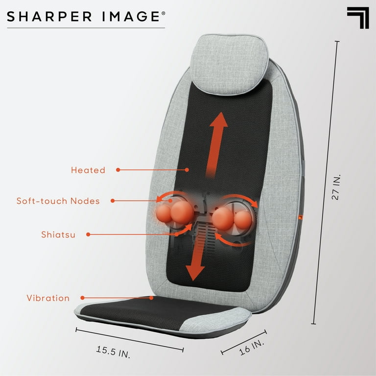 Sharper image car cushion with massage and heat hot sale