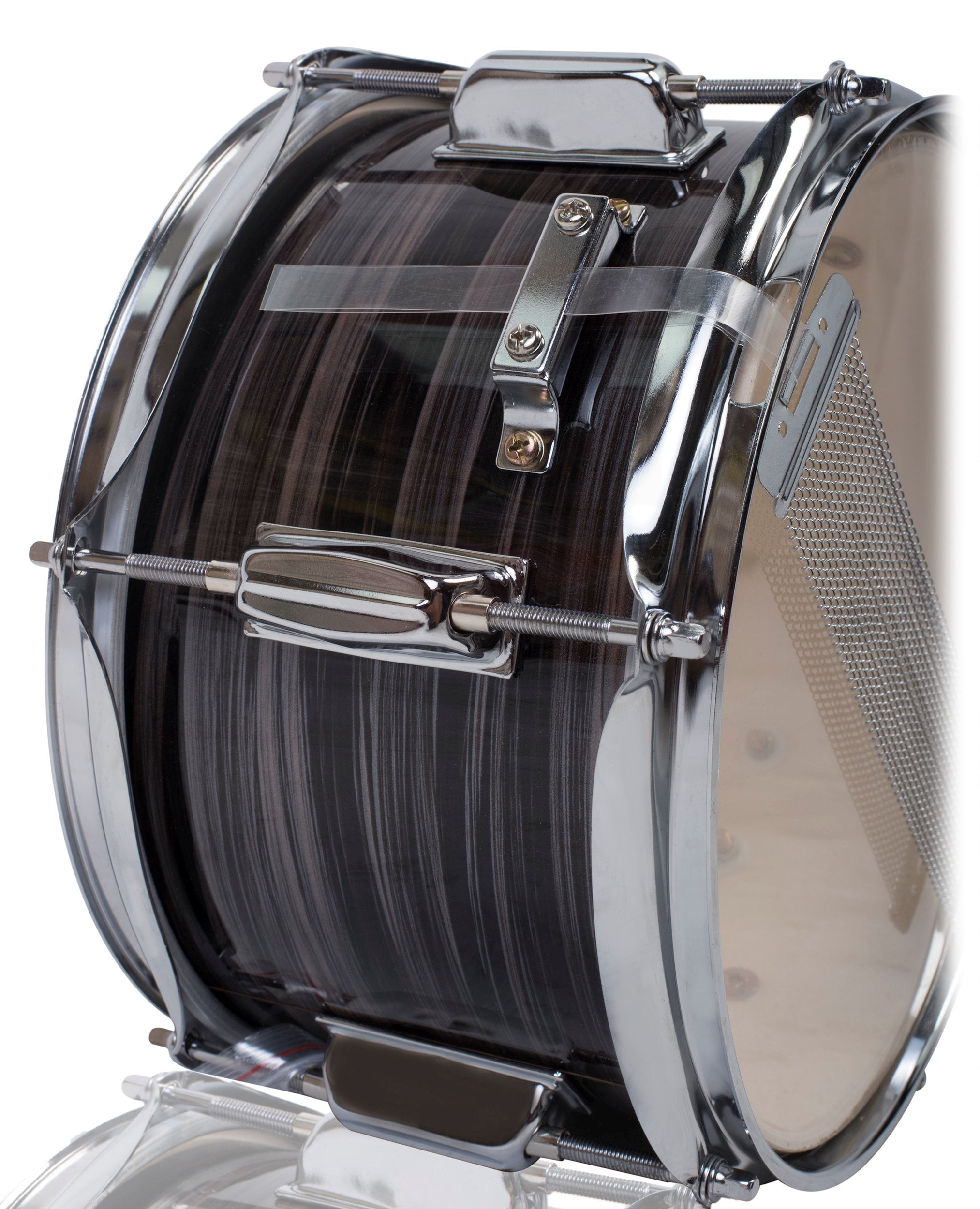 Popcorn Snare Drum by Griffin Firecracker 10" x 6" Poplar Shell with Zebra Wood PVC Soprano Concert Percussion Musical Instrument with Drummers Key and Deluxe Snare Strainer Beginner & Professional