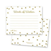 48 Cnt Gold Glitter Graphic Dots Advice Cards - White