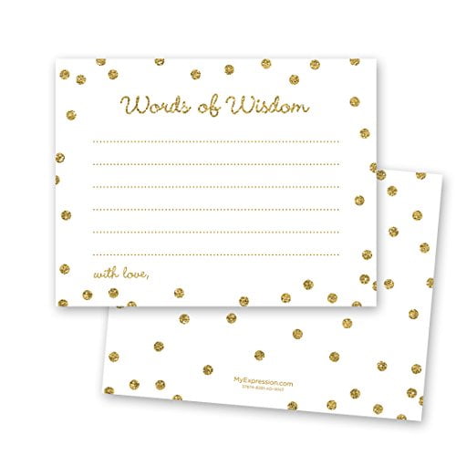 48 Cnt Gold Glitter Graphic Dots Advice Cards - White